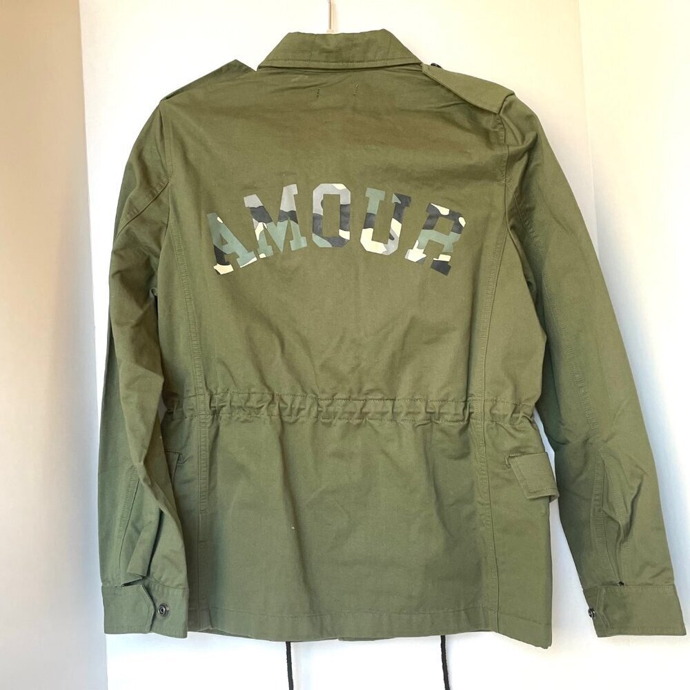 Zadig & Voltaire Military Jacket Women’s Medium Khaki Kayak Amour Cotton